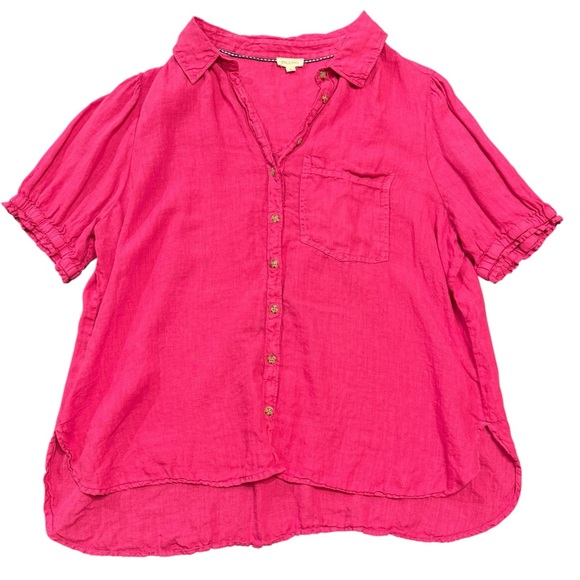 Anthropologie Pilcro 100% Linen Oversized button up blouse shirt size XL - Picture 3 of 8